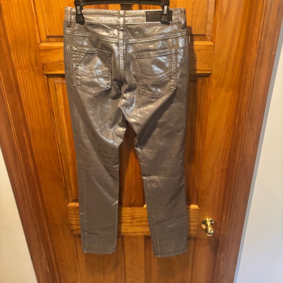 Zadig and Voltaire Eva Argent Deluxe Silver Foil Printed Jeans size 28 - Picture 3 of 6